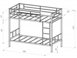 двухъярусная кровать Севилья-2 размеры