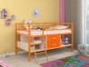 кровать чердак Севилья-Я мини оранжевый / дуб молочный / оранжевый