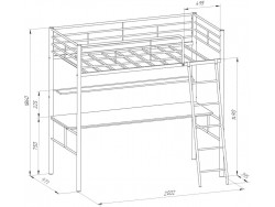 кровать чердак Севилья-5 размеры